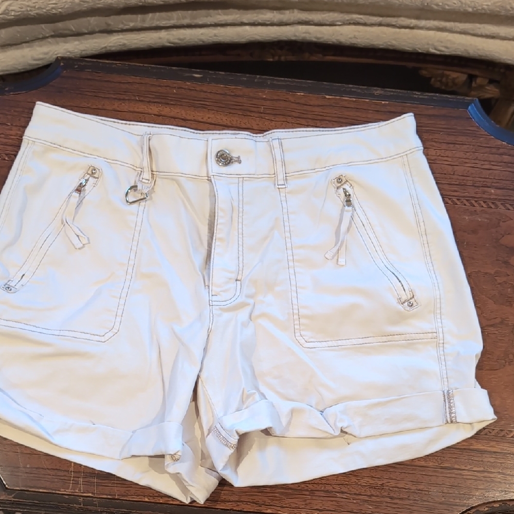White House Black Market Cream/Light Tan Cargo Shorts